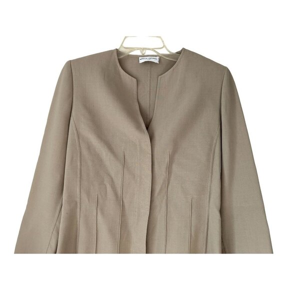 Women's Made in Italy Mirella Cavorso Wool Cardigan Jacket Beige Stitched - Picture 3 of 8